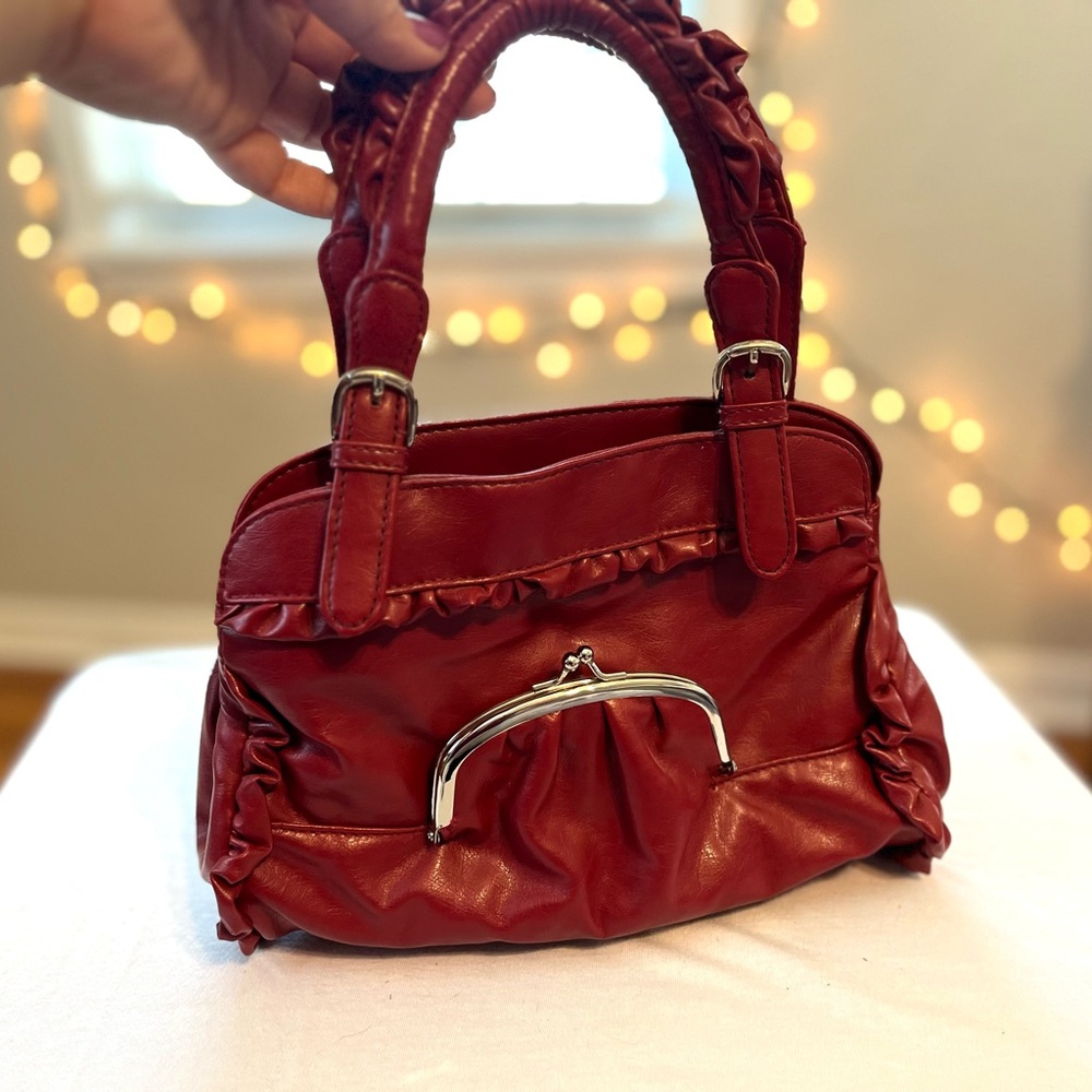 Retro Faux Leather Red Purse